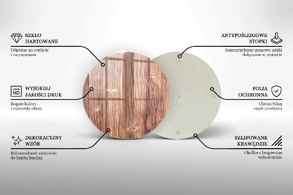 Chopping board glass Natural wood