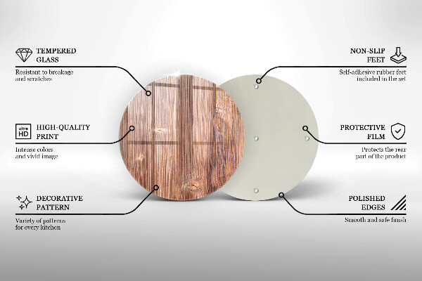 Chopping board glass Natural wood
