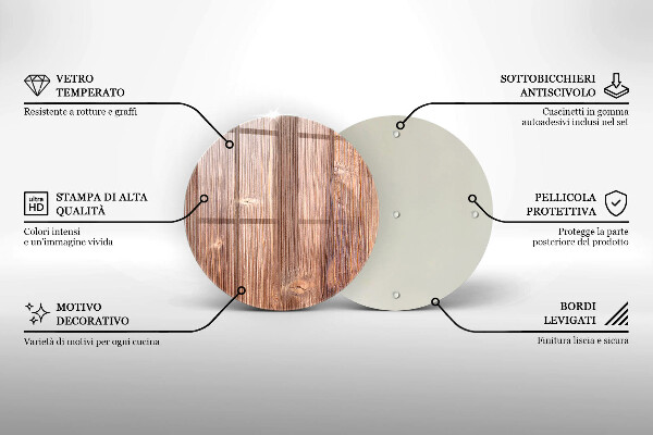 Chopping board glass Natural wood
