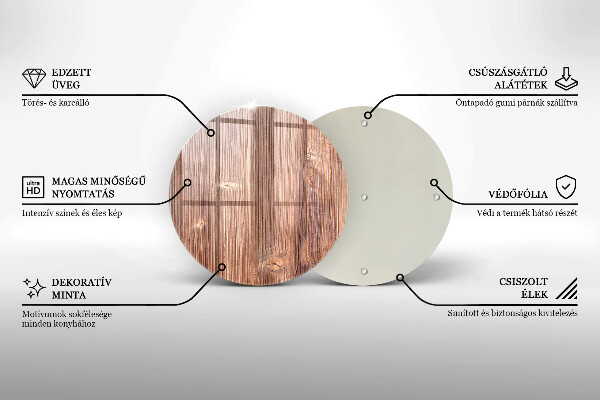 Chopping board glass Natural wood