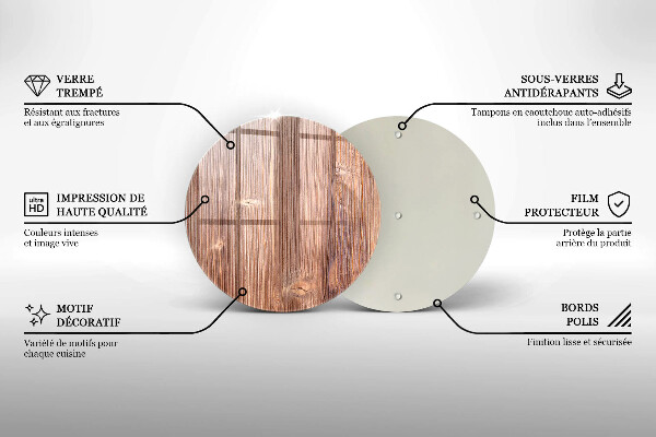 Chopping board glass Natural wood