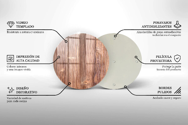 Chopping board glass Natural wood