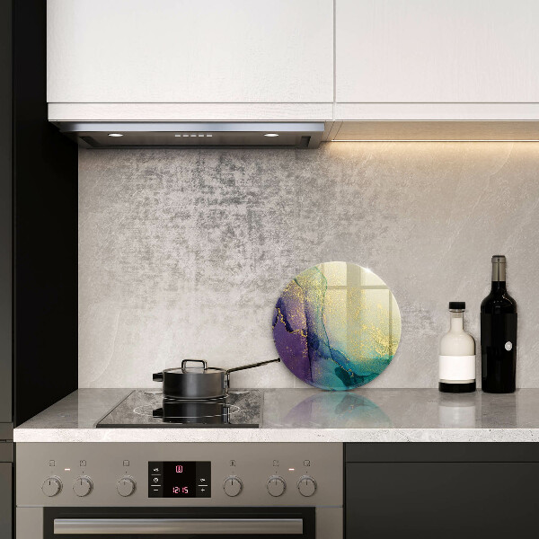 Glass cutting board Background with gold