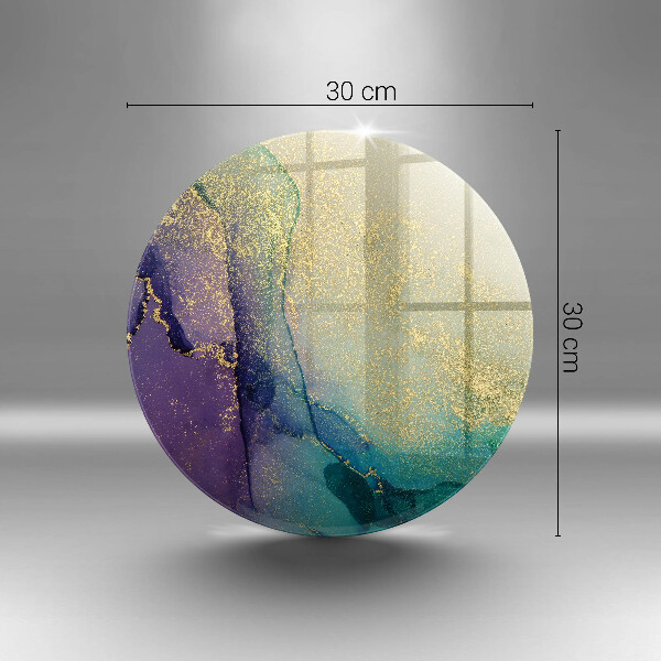 Glass cutting board Background with gold