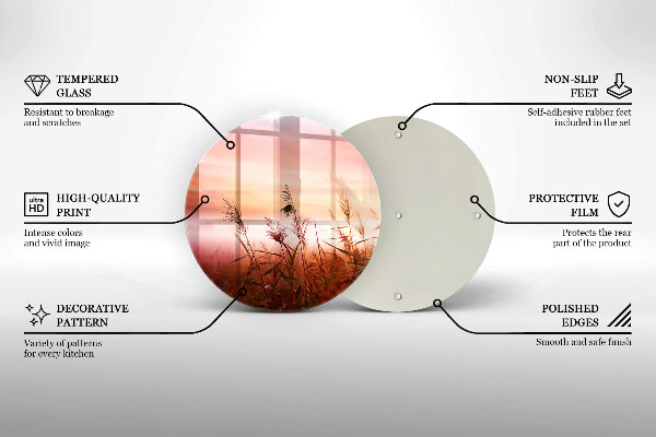 Chopping board glass Landscape of grass fields