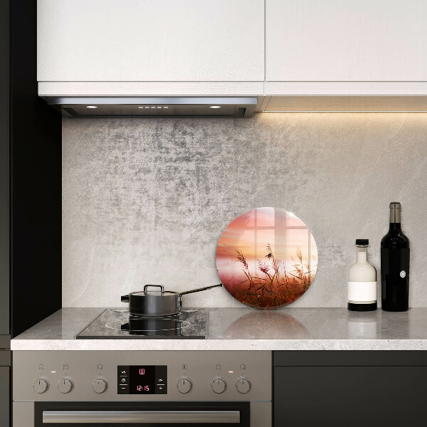 Chopping board glass Landscape of grass fields