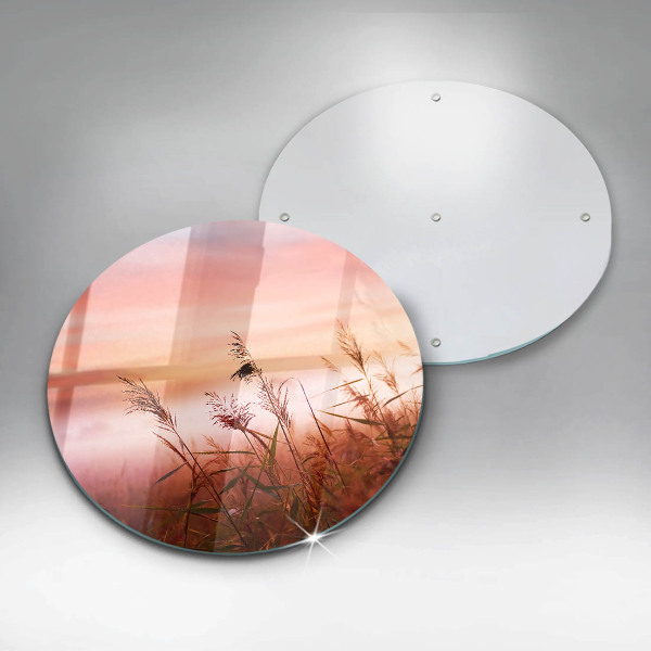 Chopping board glass Landscape of grass fields