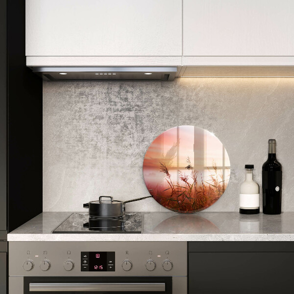 Chopping board glass Landscape of grass fields