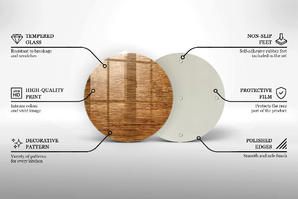Chopping board glass Wood texture board