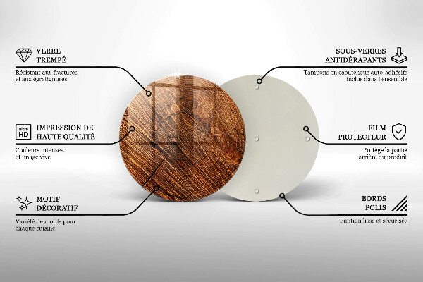 Chopping board glass Wood structure