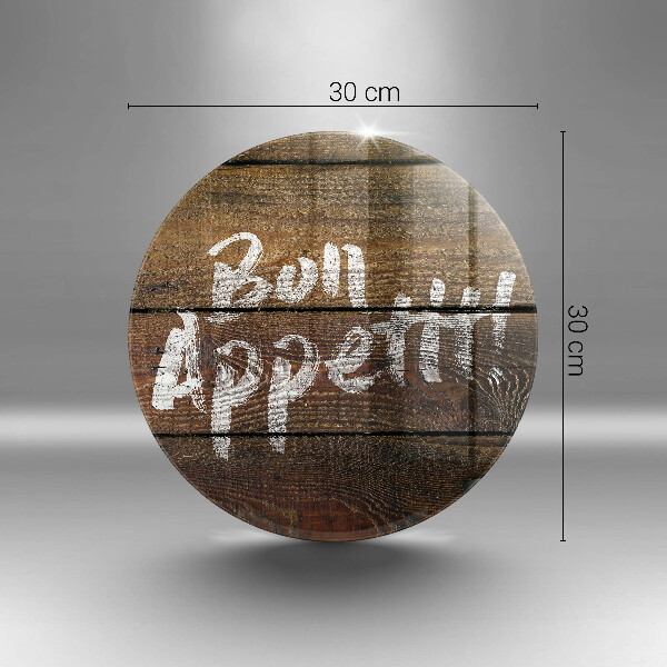 Chopping board glass Boards inscription Bon Appetit