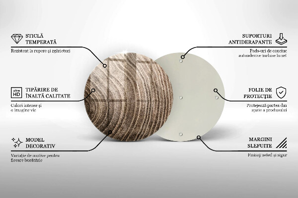 Chopping board glass Wood grain