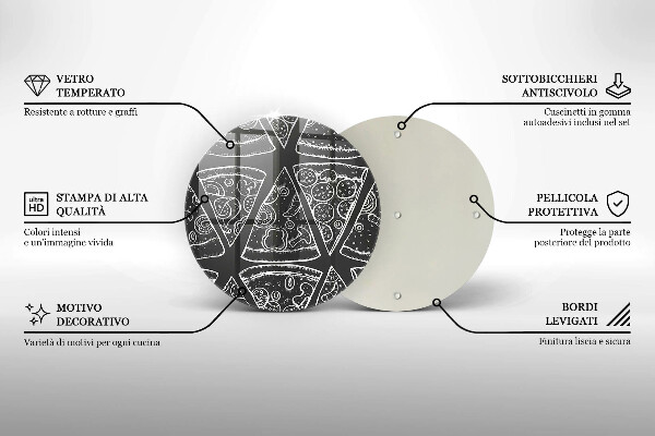 Chopping board glass Pizza illustration