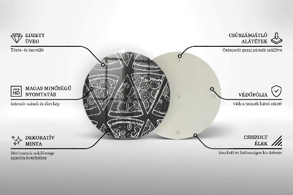 Chopping board glass Pizza illustration