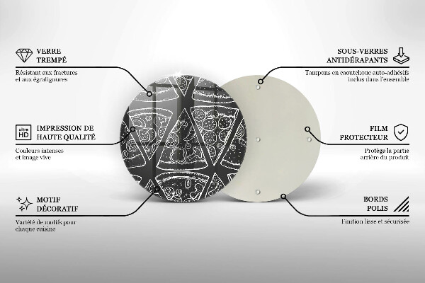Chopping board glass Pizza illustration
