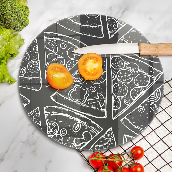 Chopping board glass Pizza illustration