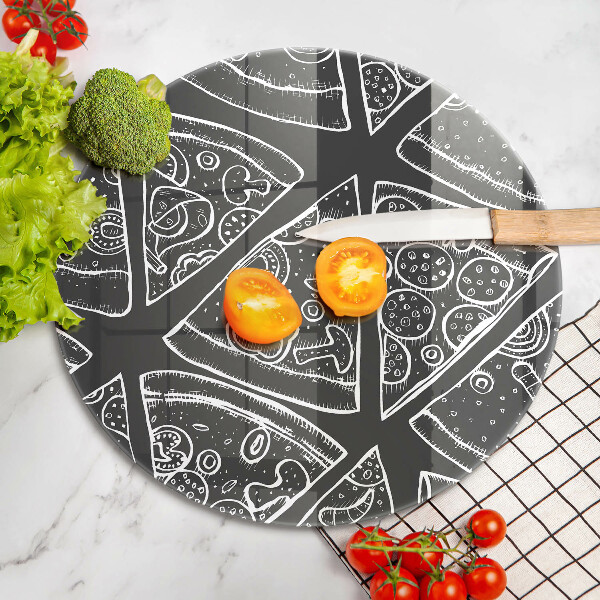 Chopping board glass Pizza illustration