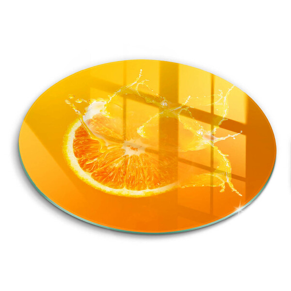 Chopping board glass Juicy fruit of orange