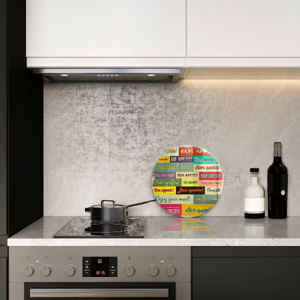 Chopping board glass Enjoy your meal transcriptions