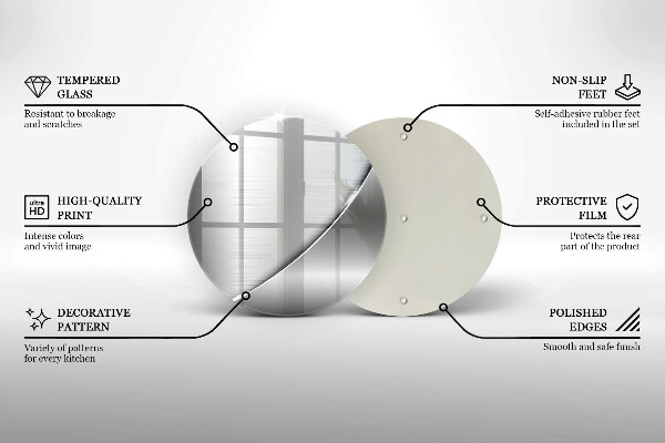 Chopping board glass Metal shapes