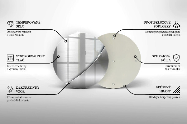 Chopping board glass Metal shapes