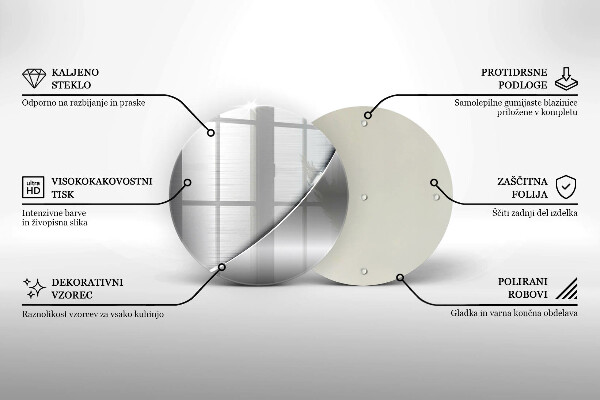 Chopping board glass Metal shapes