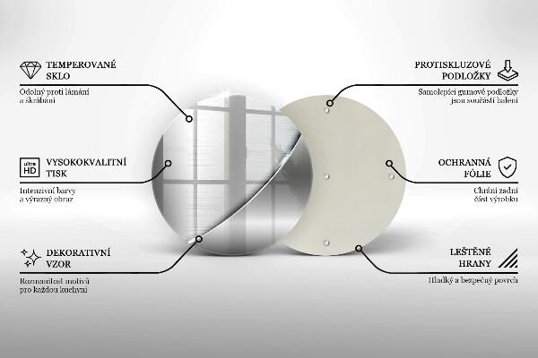 Chopping board glass Metal shapes