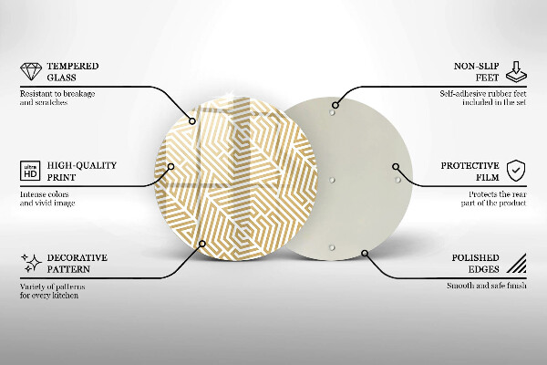 Chopping board glass Geometric lines