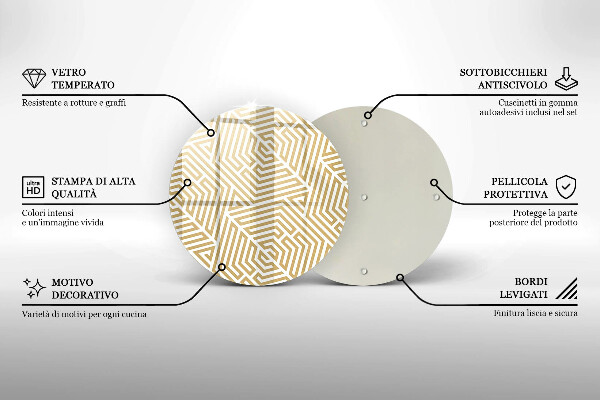 Chopping board glass Geometric lines