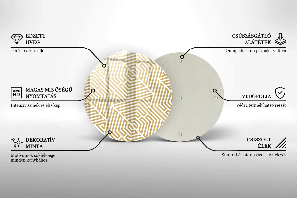 Chopping board glass Geometric lines