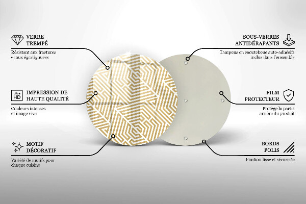 Chopping board glass Geometric lines