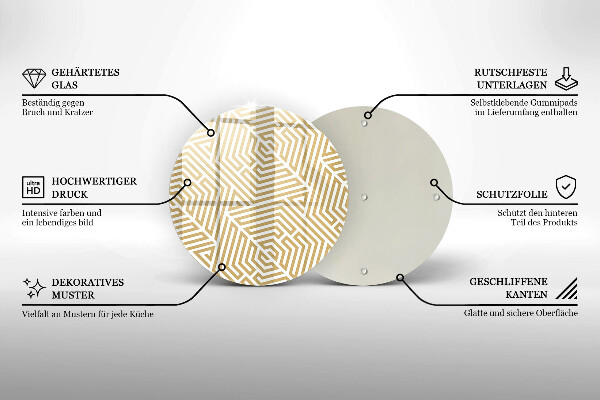 Chopping board glass Geometric lines