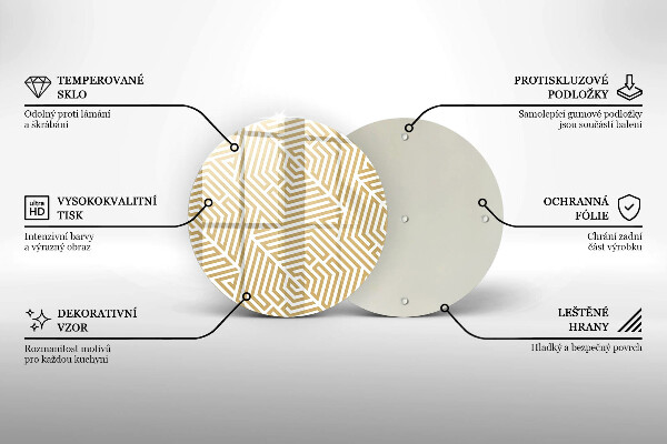 Chopping board glass Geometric lines