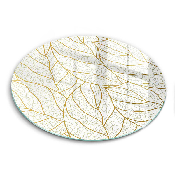 Chopping board glass Line-art leaves pattern