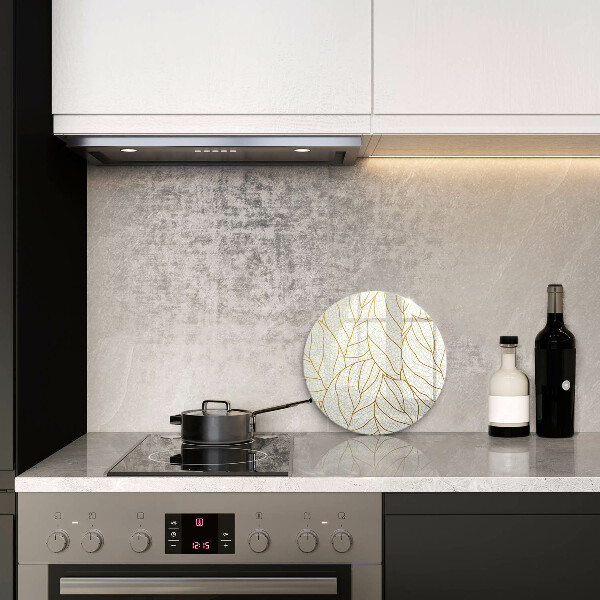 Chopping board glass Line-art leaves pattern