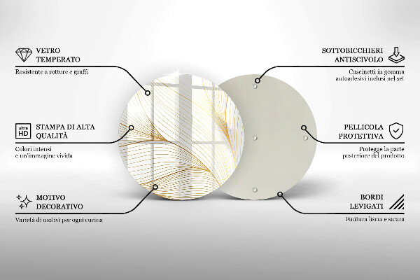 Chopping board glass Modern Line pattern