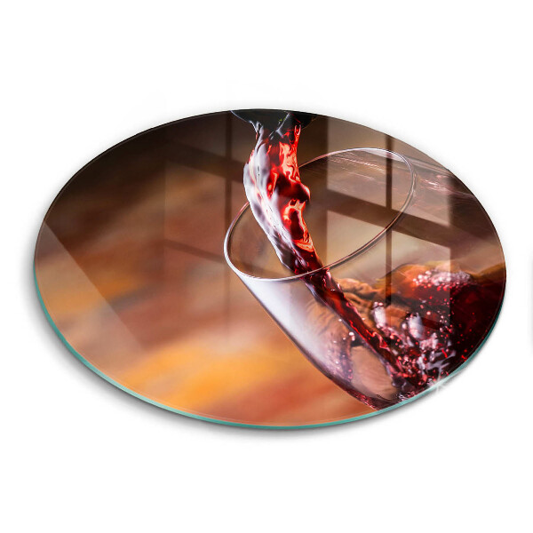 Chopping board glass Red wine and glass