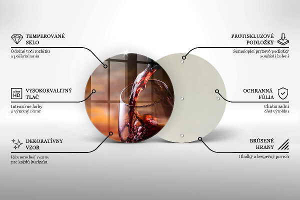 Chopping board glass Red wine and glass