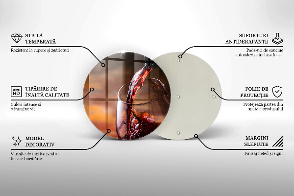 Chopping board glass Red wine and glass