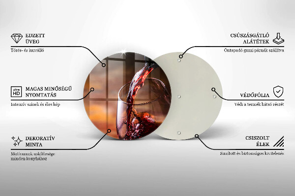 Chopping board glass Red wine and glass