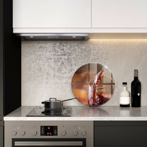 Chopping board glass Red wine and glass