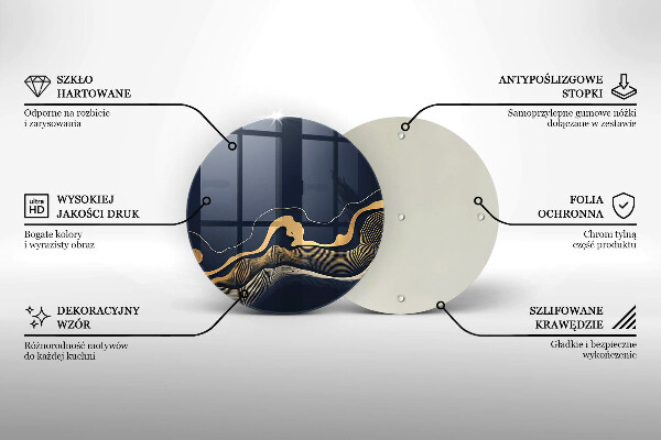 Chopping board glass Abstraction golden lines