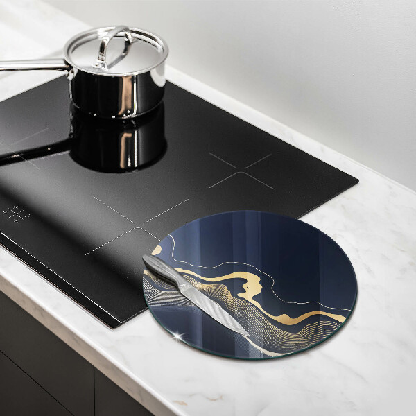 Chopping board glass Abstraction golden lines