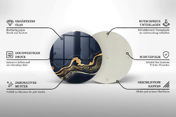 Chopping board glass Abstraction golden lines