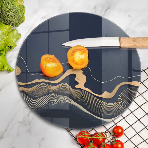 Chopping board glass Abstraction golden lines