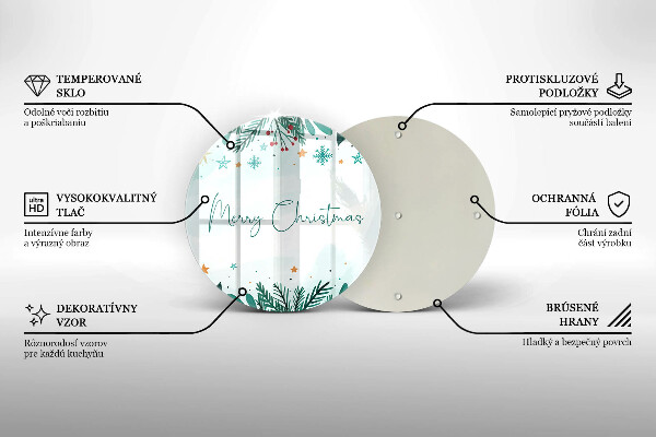 Chopping board glass The inscription Merry Christmas