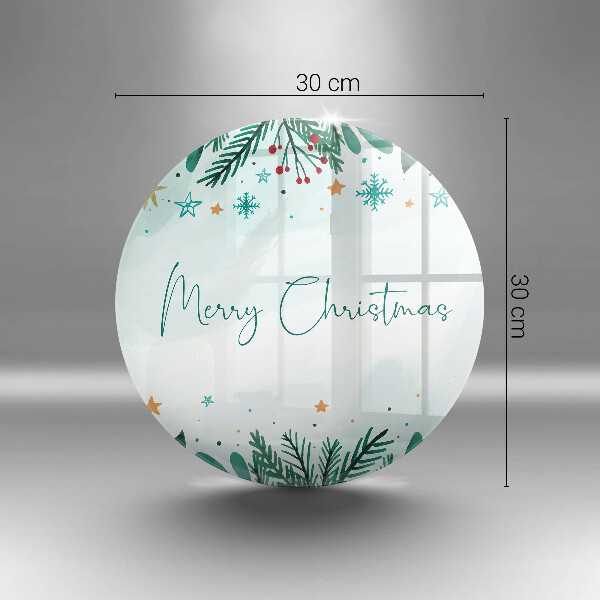 Chopping board glass The inscription Merry Christmas