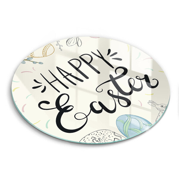 Chopping board glass Happy Easter