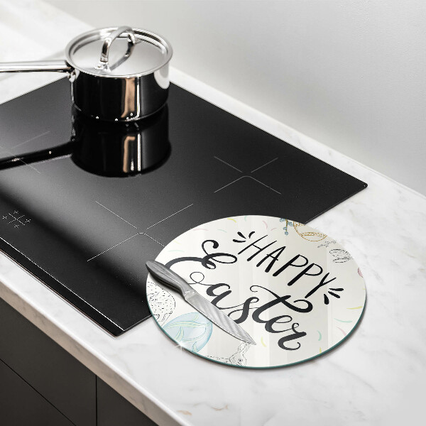 Chopping board glass Happy Easter