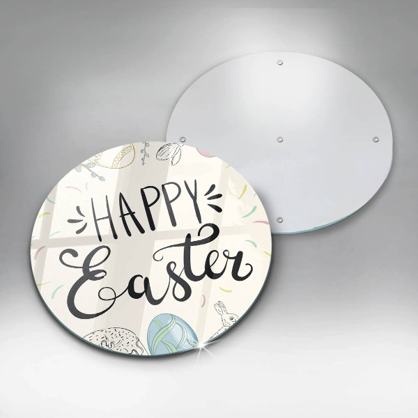 Chopping board glass Happy Easter
